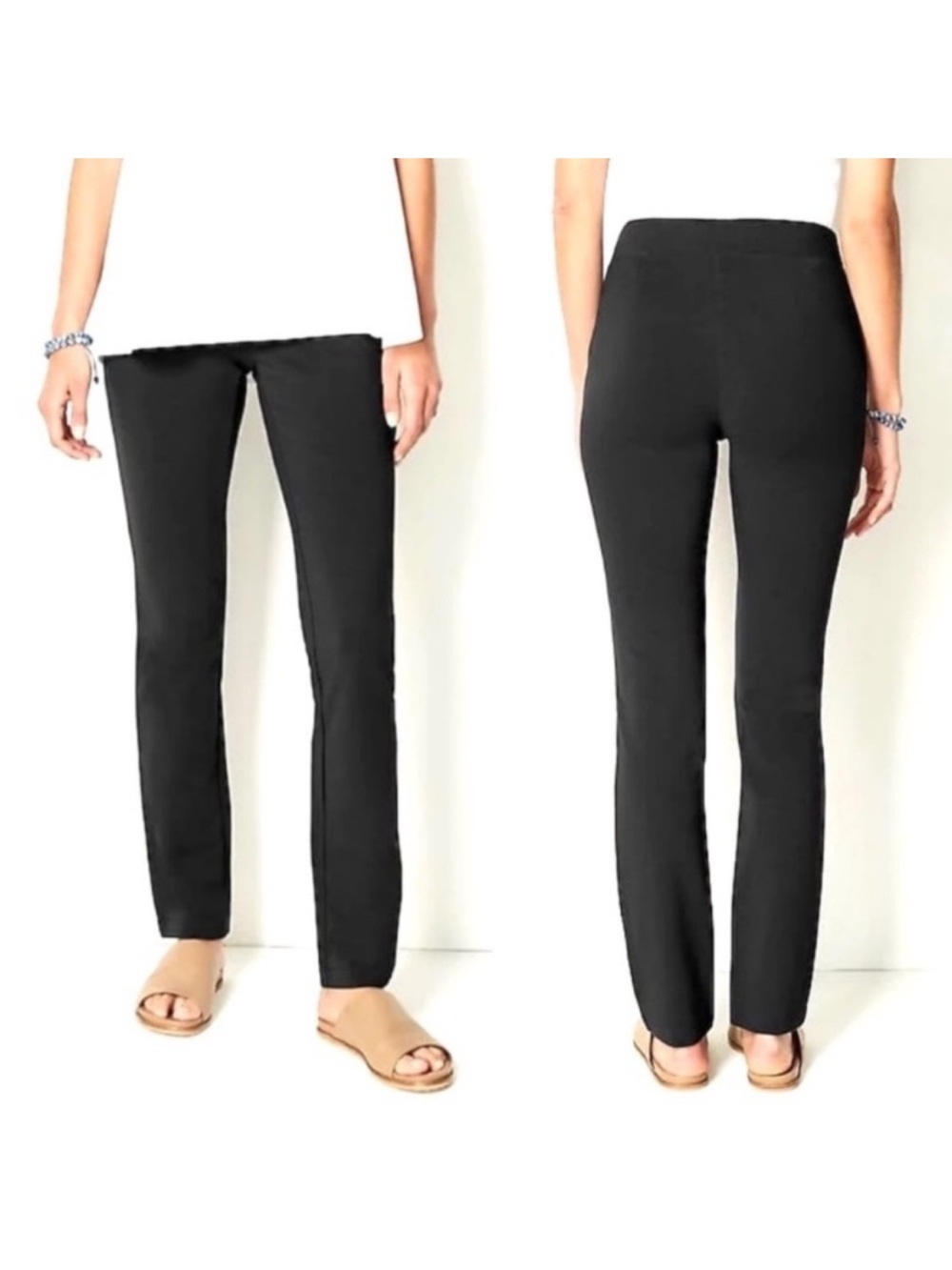 J. Jill Affinity Slim-Leg Pants Women’s Size M Pull On Pockets French Terry Knit